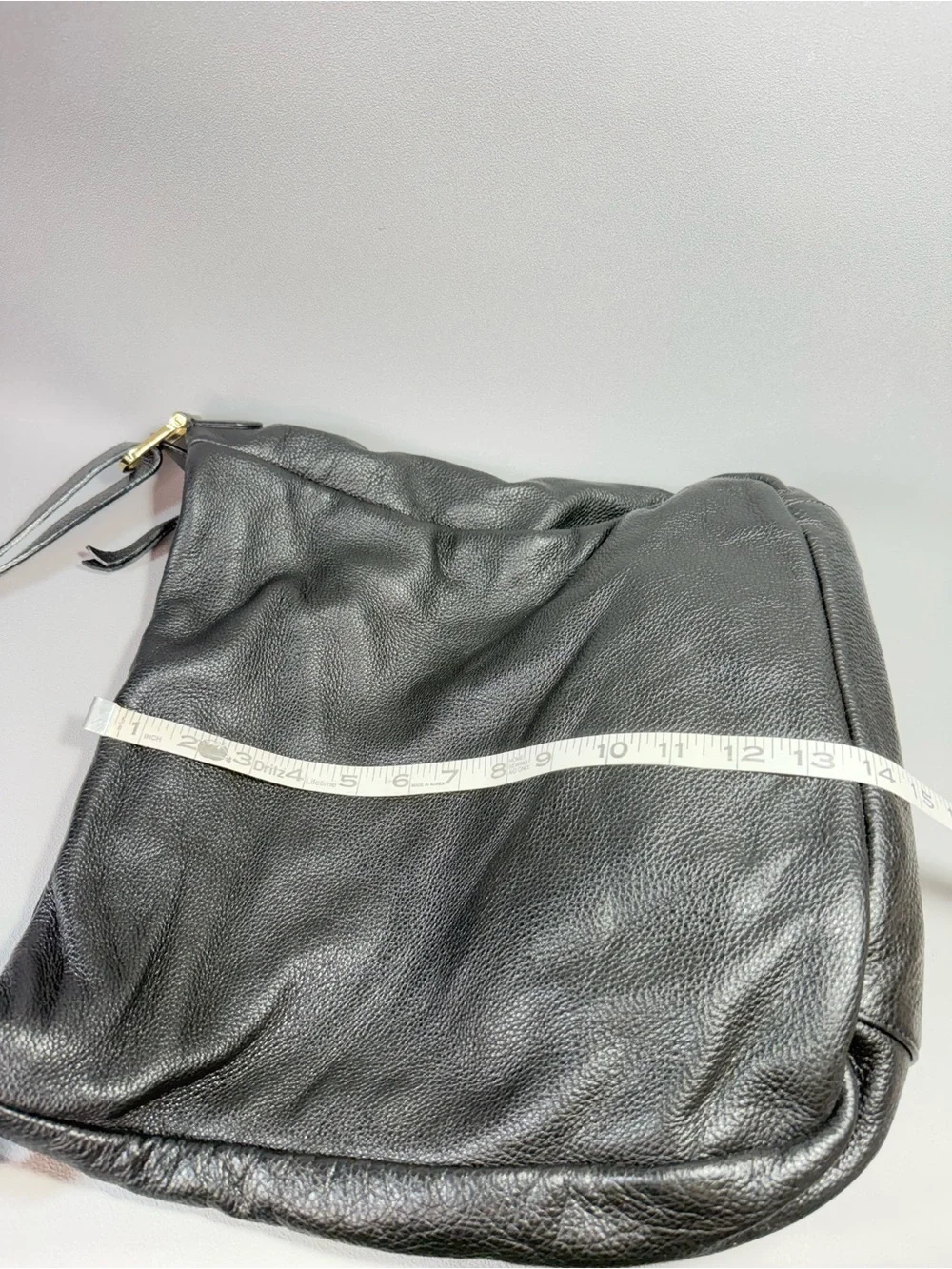 & Other Stories Black Pebbled Leather Slouchy Hobo Shoulder Bag